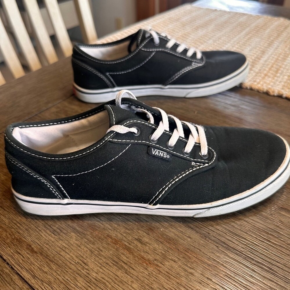 Vans Atwood Low Top Black Canvas Sneakers Womens Size 7.0‎ TC9R - Picture 2 of 10